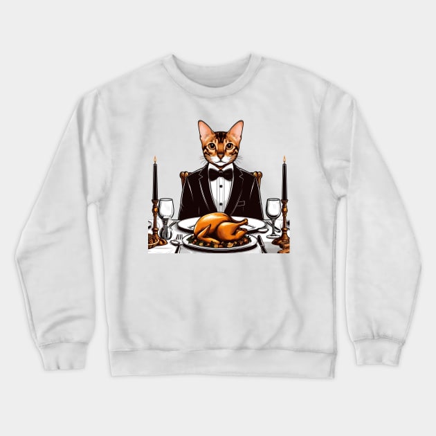 Bengal Cat Thanksgiving Crewneck Sweatshirt by Graceful Designs